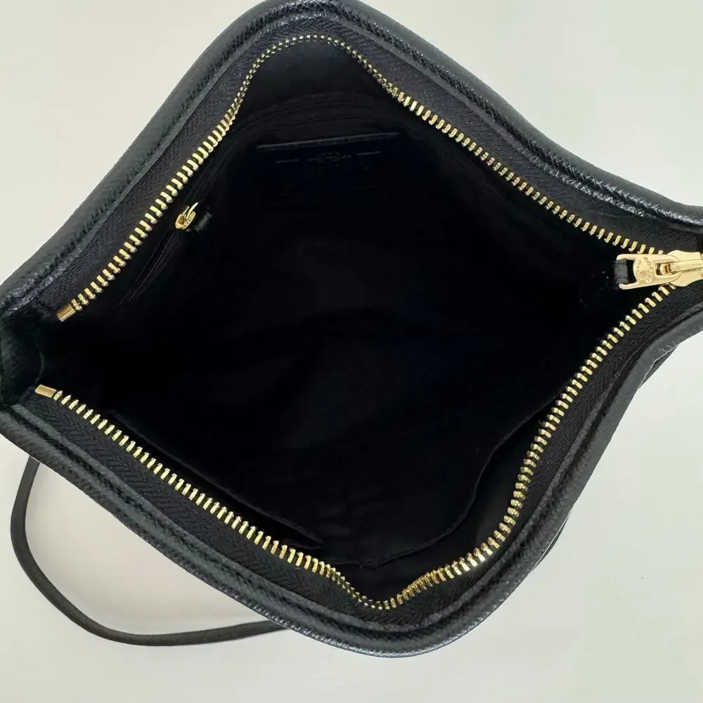Coach File Crossbody Messenger Bag Signature Coated Canvas in Brown Black F34823
